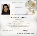 Obituary Wannarat Hahnen