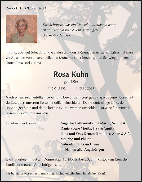 Obituary Rosa Kuhn