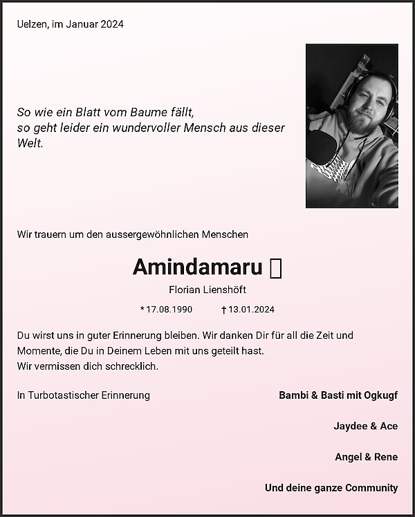 Obituary Amindamaru 💖