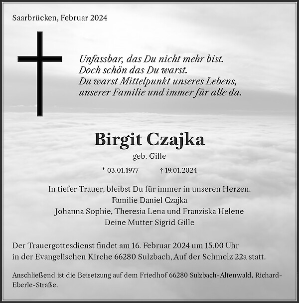 Obituary Birgit Czajka