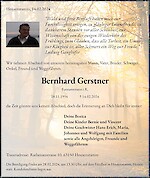 Obituary Bernhard Gerstner