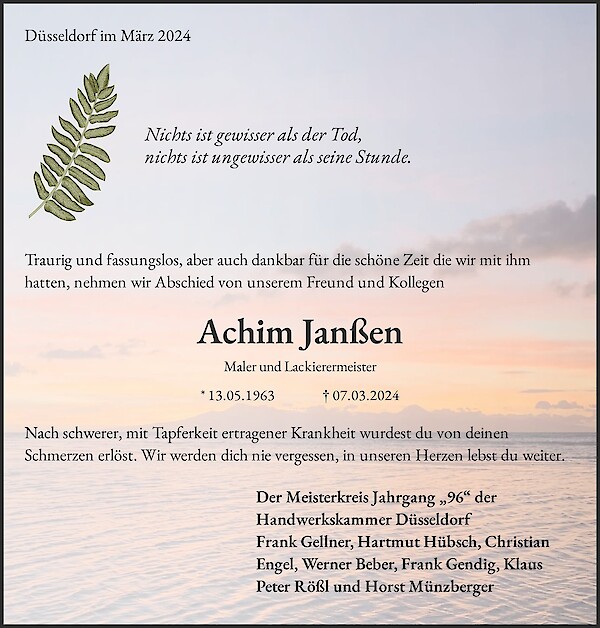 Obituary Achim Janßen
