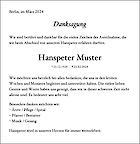 Danksagungs-Anzeige für die Zeitung: Klassisch & schlicht