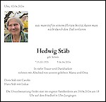 Obituary Hedwig Stäb, Ulm