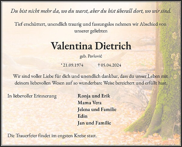 Obituary Valentina Dietrich