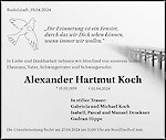 Traueranzeige Alexander Hartmut Koch
