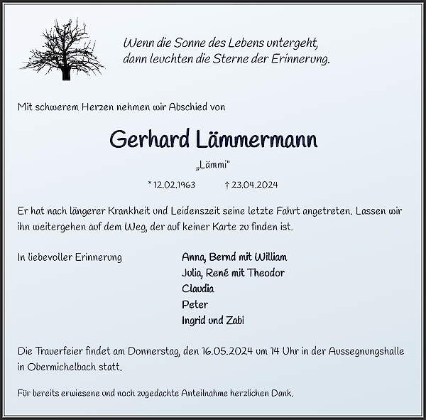 Obituary Gerhard Lämmermann