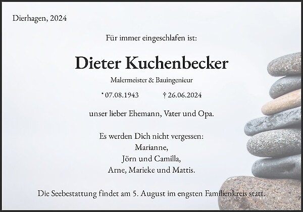 Obituary Dieter Kuchenbecker