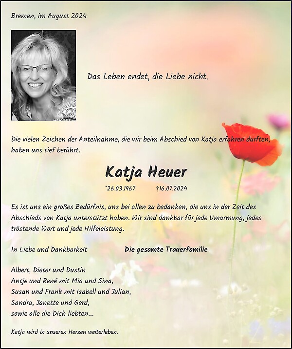 Obituary Katja Heuer