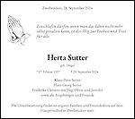 Traueranzeige Herta Sutter