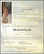 Traueranzeige Elisabeth Oswald