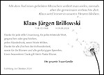 Traueranzeige Klaus Jürgen Brillowski, Burgwedel