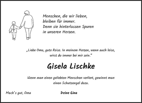 Traueranzeige von Gisela Lischke