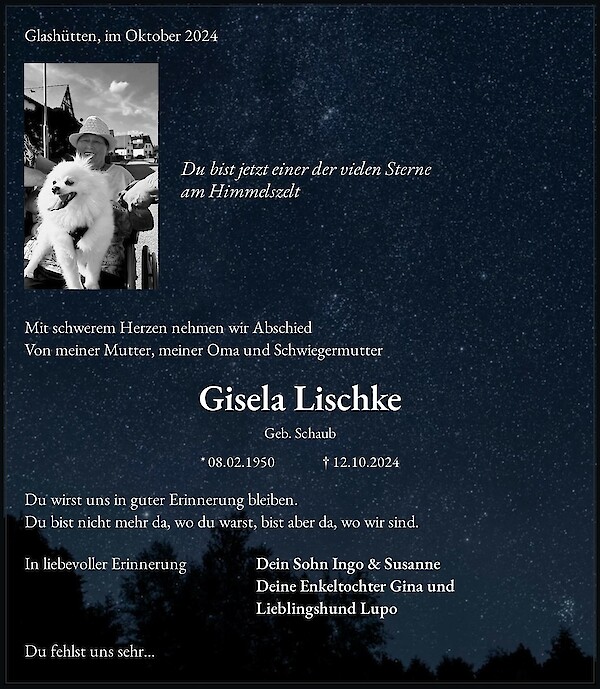 Obituary Gisela Lischke