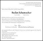 Traueranzeige Stefan Schumacher, Heidelberg