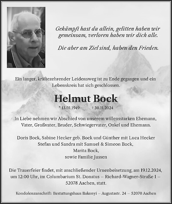 Obituary Helmut Bock