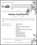 Obituary Günter Paul Beister, Gödnitz