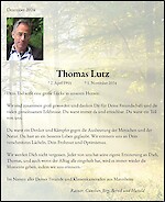 Obituary Thomas Lutz