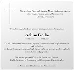 Obituary Achim Fiolka