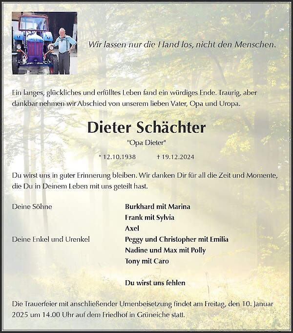 Obituary Dieter Schächter