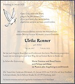 Traueranzeige Ulrike Renner