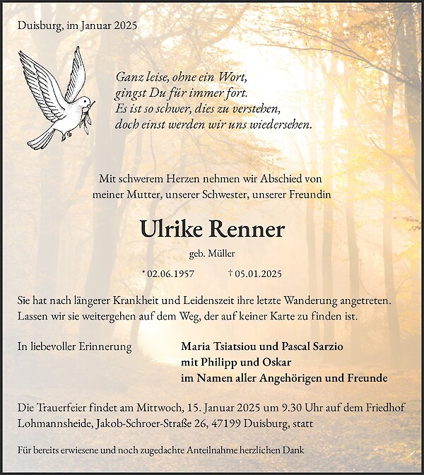 Obituary Ulrike Renner