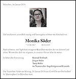 Traueranzeige Monika Söder