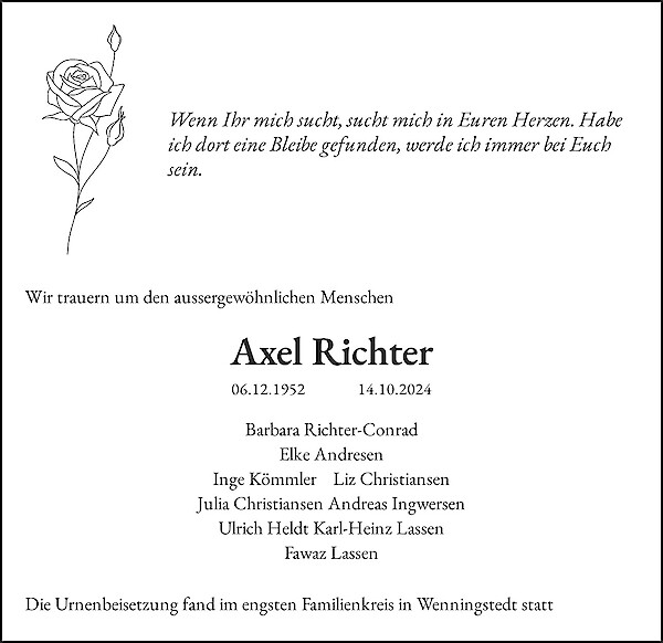 Obituary Axel Richter