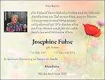 Traueranzeige Josephine Fuhse