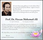 Traueranzeige Prof. Dr. Hassan Mohamed-Ali