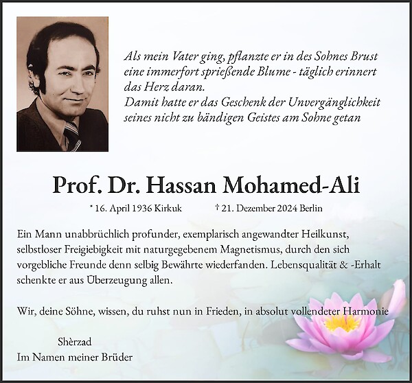 Traueranzeige von Prof. Dr. Hassan Mohamed-Ali