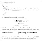 Traueranzeige Martha Hölz