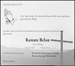 Traueranzeige Renate Belau, Coesfeld