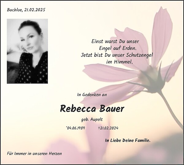 Traueranzeige von Rebecca Bauer