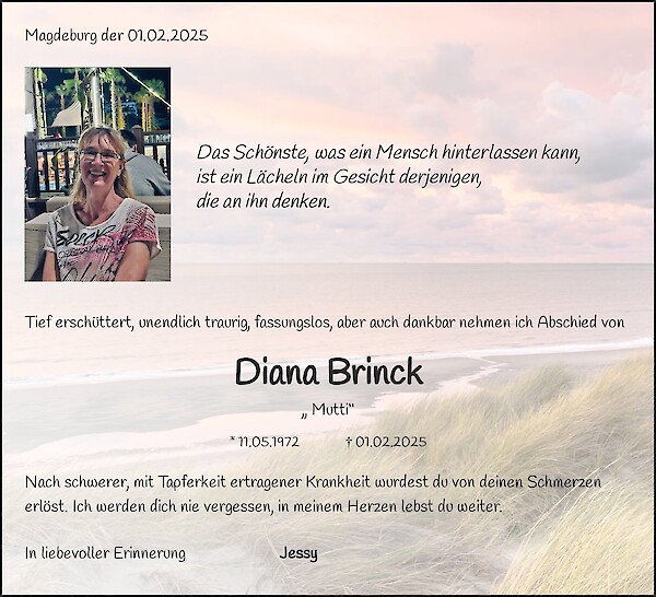 Obituary Diana Brinck, Magdeburg