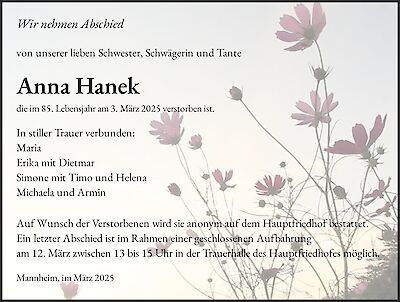 Anna Hanek, Mannheim, N5/11