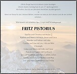 Obituary FRITZ PISTORIUS, Diemelsee