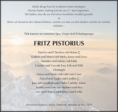 FRITZ PISTORIUS, Diemelsee