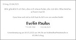 Traueranzeige Evelin Paulus, Eching