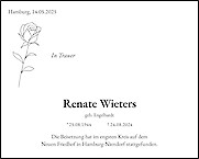 Obituary Renate Wieters, Hamburg