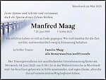 Traueranzeige Manfred Maag
