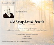 Traueranzeige Lilli Fanny Bantel-Federle