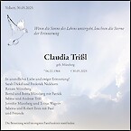 Traueranzeige Claudia Trißl