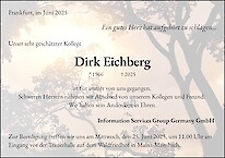 Traueranzeige Dirk Eichberg, Mainz