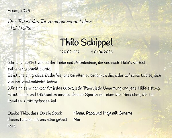Obituary Thilo Schippel