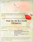 Traueranzeige Prof. Dr. Dr. h.c. Erich Kleinpeter, Potsdam