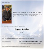 Traueranzeige Dieter Röbker, Herne