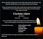 Traueranzeige Charlotte Albert