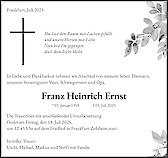 Traueranzeige Franz Heinrich Ernst