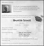 Traueranzeige Brunhilde Schmidt